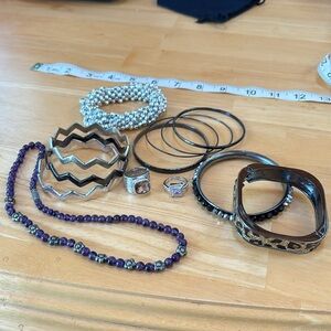 Costume Jewelry Bundle! J Crew, Lia Sophia. 10 Bracelets, 2 Rings, 1 Necklace.